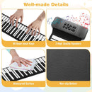 88-Key Rechargeable Roll-Up Piano with Sustain Pedal – MU10113AU-DK