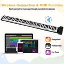 88-Key Rechargeable Roll-Up Piano with Sustain Pedal – MU10113AU-DK