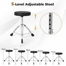 Electronic Drum Kit with Mesh Pads and Adjustable Stool – Black & White