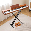 88-Key Digital Piano Set with Triple Pedals – Brown