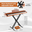 88-Key Digital Piano Set with Triple Pedals – Brown