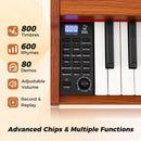 88-Key Digital Piano Set with Triple Pedals – Brown
