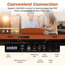 88-Key Digital Piano Set with Triple Pedals – Brown
