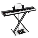 88-Key Digital Piano Set with Triple Pedals – Black