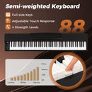 88-Key Digital Piano Set with Triple Pedals – Black