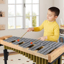 32-Note Metallophone with Adjustable Wheeled Stand – Golden