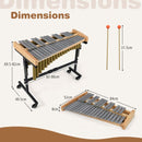 32-Note Metallophone with Adjustable Wheeled Stand – Golden