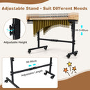 32-Note Metallophone with Adjustable Wheeled Stand – Golden