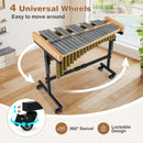 32-Note Metallophone with Adjustable Wheeled Stand – Golden