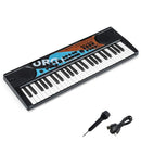 49-Key Kids Keyboard with Microphone – Dark Black
