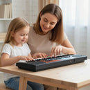49-Key Kids Keyboard with Microphone – Dark Black