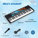 49-Key Kids Keyboard with Microphone – Dark Black