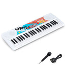 49-Key Kids Keyboard with Microphone – White