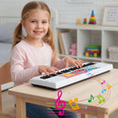 49-Key Kids Keyboard with Microphone – White