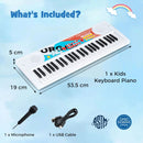 49-Key Kids Keyboard with Microphone – White