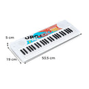49-Key Kids Keyboard with Microphone – White