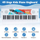 49-Key Kids Keyboard with Microphone – White