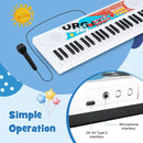 49-Key Kids Keyboard with Microphone – White