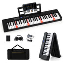 61-Key Folding Digital Piano with MIDI and Carrying Bag – Black