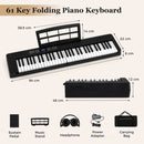 61-Key Folding Digital Piano with MIDI and Carrying Bag – Black