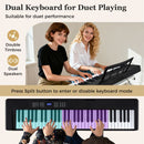 61-Key Folding Digital Piano with MIDI and Carrying Bag – Black
