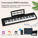 61-Key Folding Digital Piano with MIDI and Carrying Bag – Black