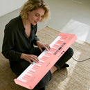 61-Key Folding Digital Piano with MIDI and Carrying Bag – Pink