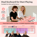 61-Key Folding Digital Piano with MIDI and Carrying Bag – Pink