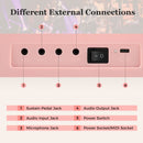 61-Key Folding Digital Piano with MIDI and Carrying Bag – Pink