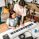 61-Key Folding Digital Piano with MIDI and Carrying Bag – White
