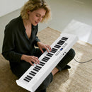 61-Key Folding Digital Piano with MIDI and Carrying Bag – White