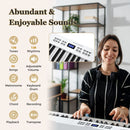 61-Key Folding Digital Piano with MIDI and Carrying Bag – White