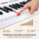 61-Key Folding Digital Piano with MIDI and Carrying Bag – White