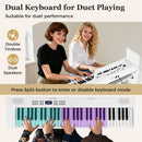 61-Key Folding Digital Piano with MIDI and Carrying Bag – White