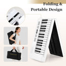 61-Key Folding Digital Piano with MIDI and Carrying Bag – White