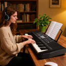 61-Key Light-Up Keyboard with Headphones and Microphone – Black