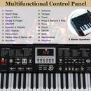 61-Key Light-Up Keyboard with Headphones and Microphone – Black