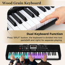 61-Key Light-Up Keyboard with Headphones and Microphone – Black