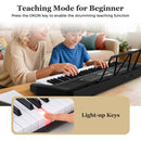 61-Key Light-Up Keyboard with Headphones and Microphone – Black