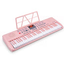 61-Key Light-Up Keyboard with Headphones and Microphone – Pink