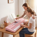 61-Key Light-Up Keyboard with Headphones and Microphone – Pink