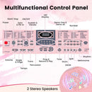 61-Key Light-Up Keyboard with Headphones and Microphone – Pink