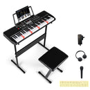 61-Key Light-Up Keyboard with Adjustable Stand and Stool – Black