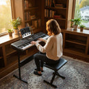 61-Key Light-Up Keyboard with Adjustable Stand and Stool – Black