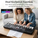 61-Key Light-Up Keyboard with Adjustable Stand and Stool – Black