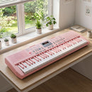 61-Key Light-Up Keyboard with Adjustable Stand and Stool – Pink