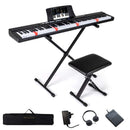 88-Key Digital Piano with Stand Stool and Carrying Bag – Black