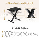 88-Key Digital Piano with Stand Stool and Carrying Bag – Black