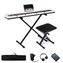 88-Key Digital Piano with Stand Stool and Carrying Bag – White