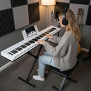 88-Key Digital Piano with Stand Stool and Carrying Bag – White